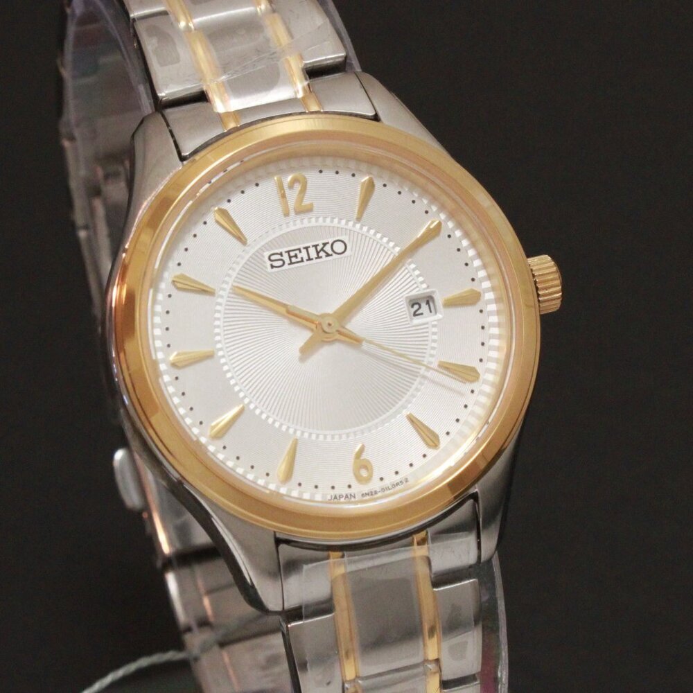Ladies Seiko Essentials Two Tone Textured Dial 30mm - Picture 5 of 12
